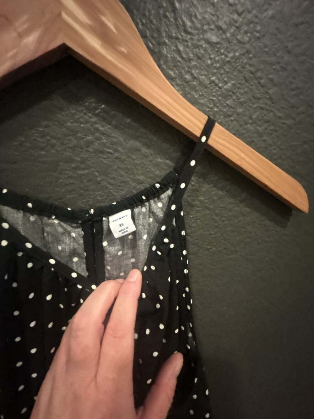 Old Navy Black and White Polka Dot Sleeveless Halter Romper - Picture 2 of 4